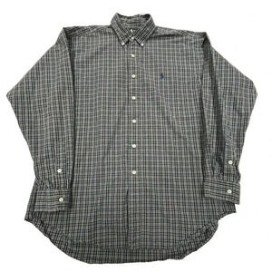 Polo Ralph Lauren Blake Blue Green Plaid Mens Size L Button Up Long Sleeve Shirt